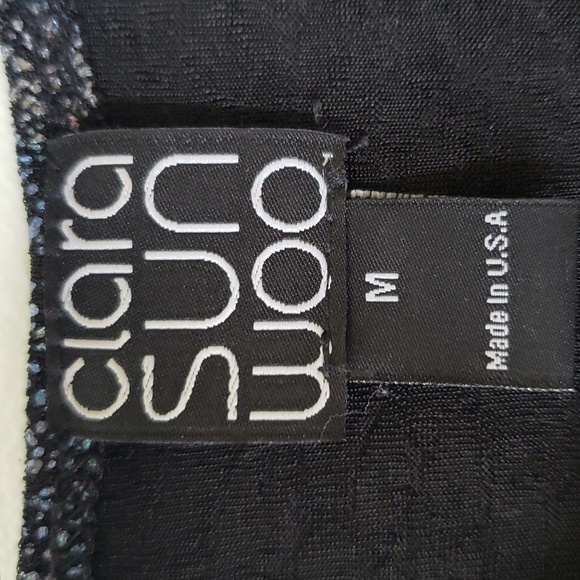 Clara Sun Woo Tunic Top Women Medium Multicolor Cold Shoulder Lagenlook Sparkle - Picture 13 of 14